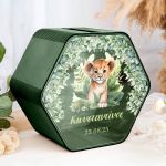 Κουτί Βάπτισης για Ευχές με Όνομα σε Σχήμα Εξάγωνο