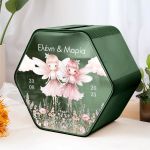 Κουτί Βάπτισης για Ευχές με Εξάγωνο Design και Όνομα