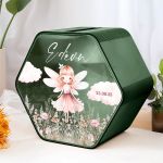 Κουτί Ευχών με Εξάγωνο Σχήμα για Βάπτιση Με Όνομα & Ημερομηνία