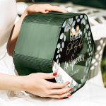 Premium Κουτί Ευχών σε Σχήμα Εξάγωνο για Βάπτιση με Όνομα