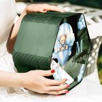 Premium Κουτί Ευχών Βάπτισης σε Εξάγωνο με Όνομα Παιδιού