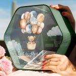 Premium Κουτί Ευχών σε Σχήμα Εξάγωνο με Όνομα Παιδιού