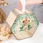 Κουτί Βάπτισης για Ευχές με Όνομα σε Σχήμα Εξάγωνο