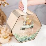 Premium Ξύλινο Κουτί Ευχών σε Εξάγωνο Σχήμα με Όνομα