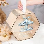 Κουτί Βάπτισης για Ευχές με Όνομα και Σχήμα Εξάγωνο