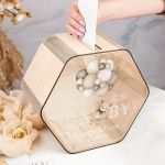 Premium Κουτί Ευχών για Βάφτιση με Όνομα και Σχήμα Εξάγωνο