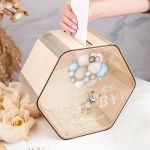 Premium Ξύλινο Κουτί Ευχών για Βάφτιση και Σχήμα Εξάγωνο