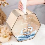 Κουτί Ευχών Προσωποποιημένο για Βάφτιση με Σχήμα Εξάγωνο