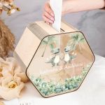 Κουτί Ευχών για Βάφτιση με Σχήμα Εξάγωνο και Όνομα Παιδιού