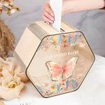 Κουτί Ευχών Βάπτισης Premium με Ονόμα & Εξάγωνο Σχήμα