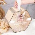 Προσωποποιημένο Κουτί Ευχών Βάπτισης με Εξάγωνο Σχήμα