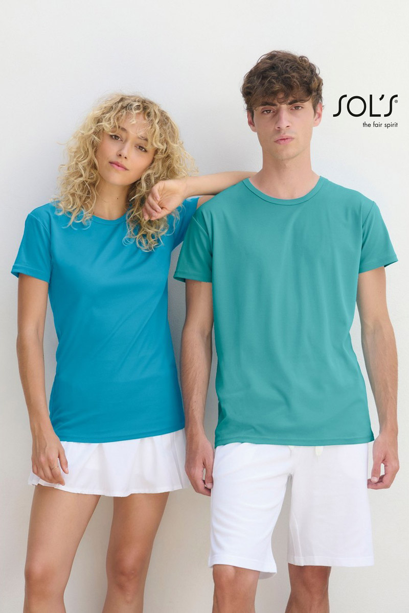 Sol's Sprint 02995 – Unisex Αθλητικό Μαύρο Μπλουζάκι από Πολυεστέρα