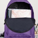 Τσάντα Πλάτης Backpack με Εκτύπωση σε Μωβ Χρώμα