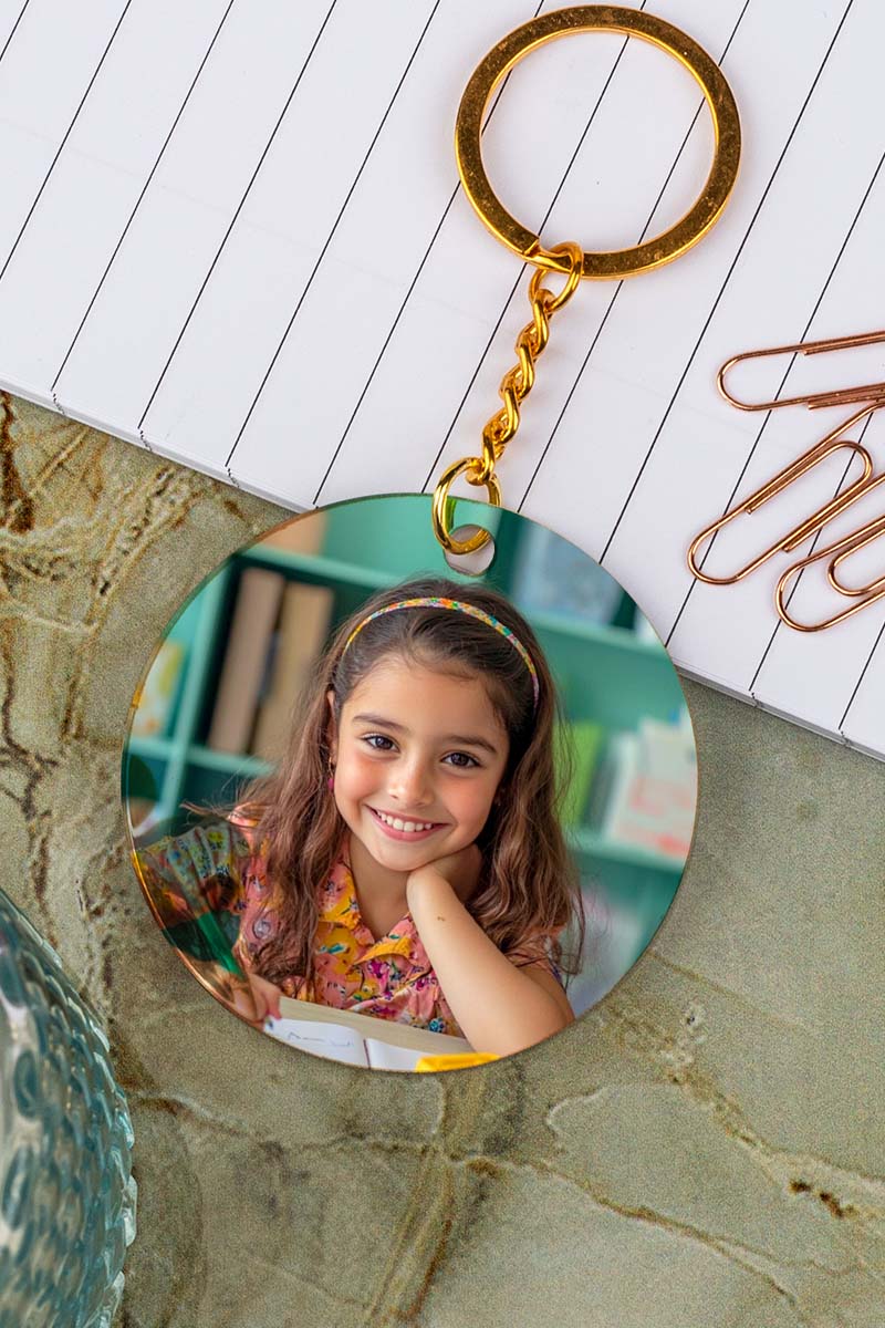 Μπρελόκ Golden Mirror με Φωτογραφία, Αναμνηστικό Σχολείου