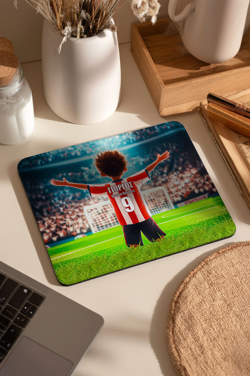 Mousepad για Παιδιά με Σχέδιο Ερυθρόλευκo Ποδοσφαιριστή