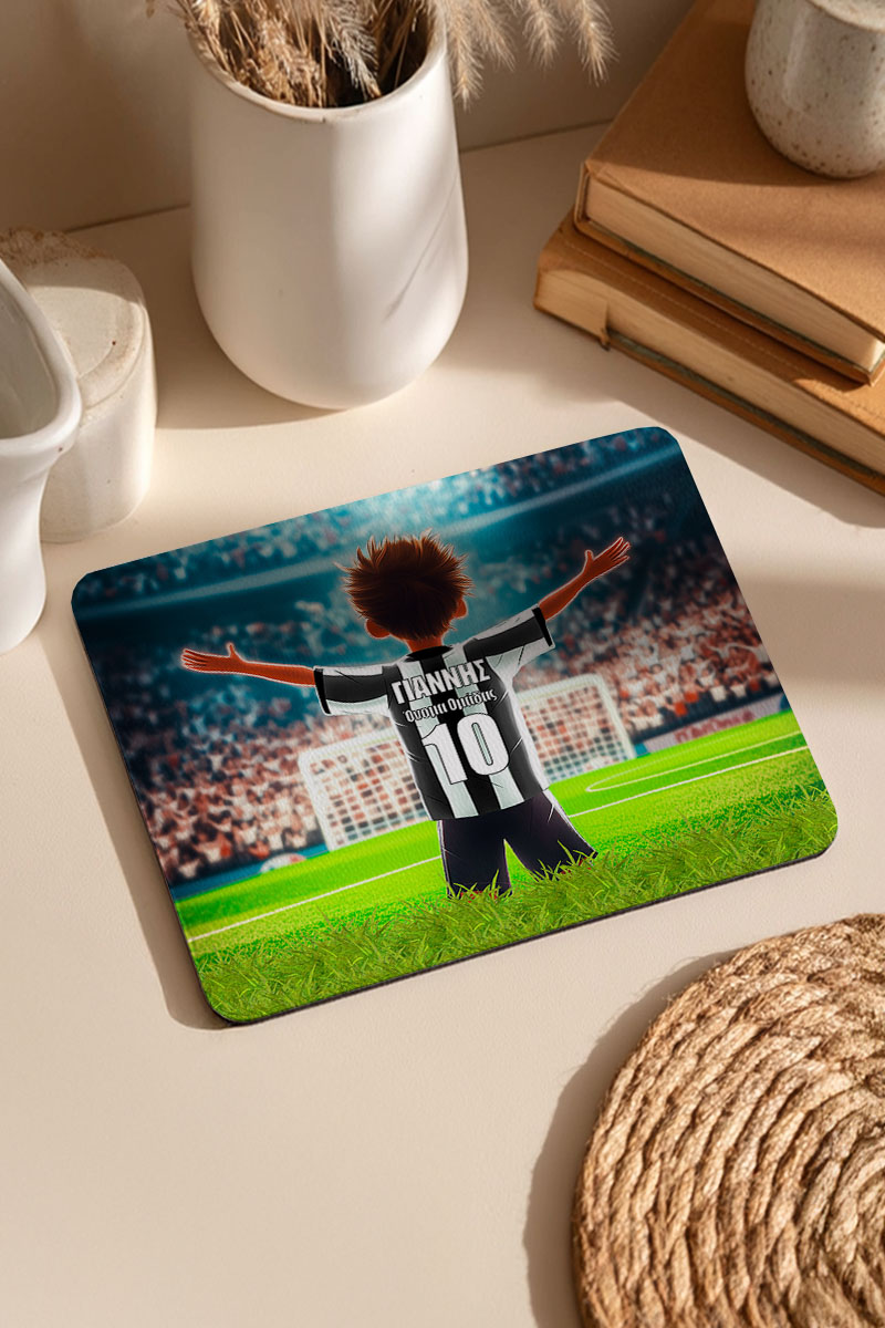ωMousepad για Παιδιά με Σχέδιο Ασπρόμαυρο Ποδοσφαιριστή