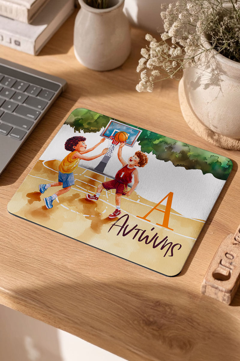 Mousepad Παιδικό για Αγόρι με Σχέδιο Παίχτες Μπάσκετ