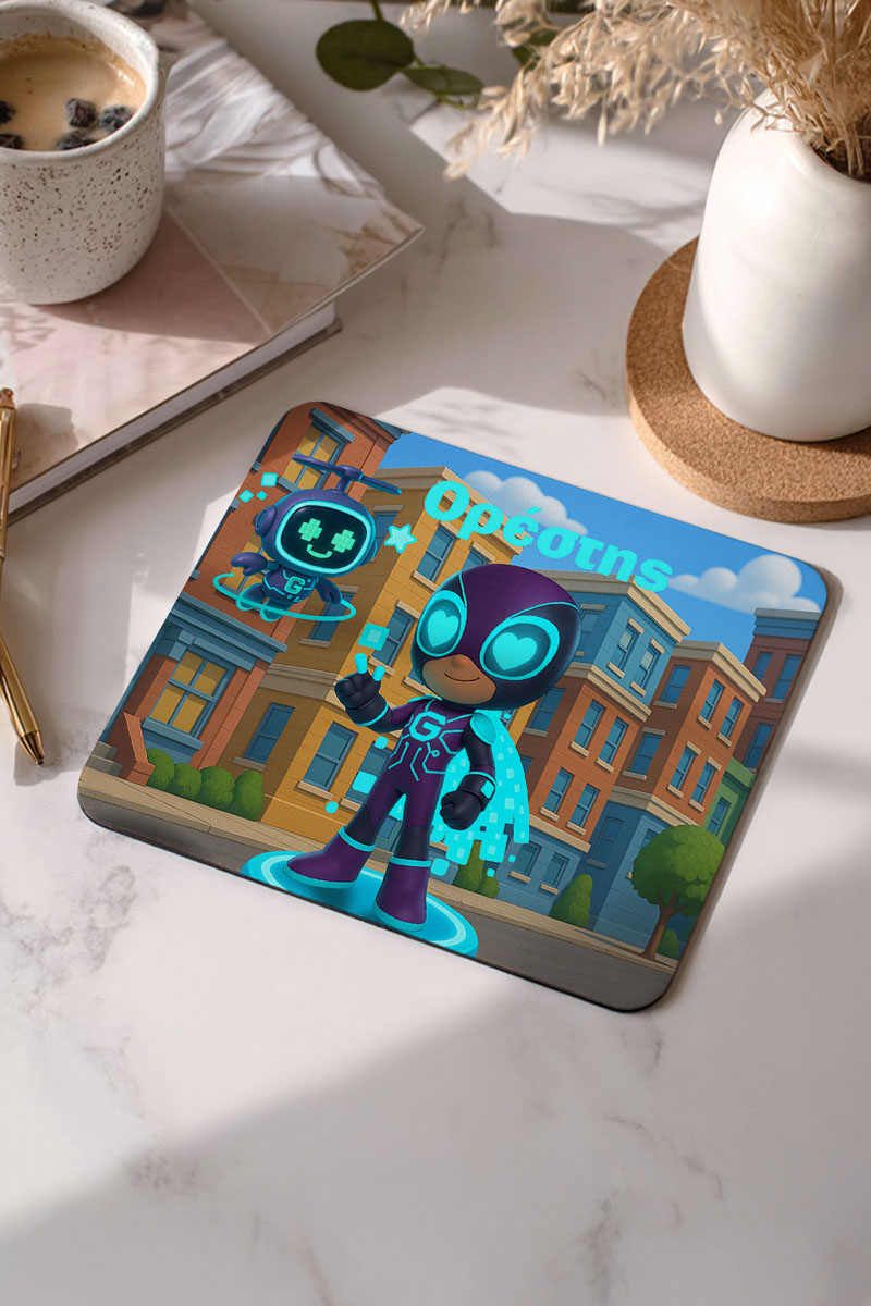 Παιδικό Mousepad για Αγόρι με Σούπερ Ήρωα και Όνομα