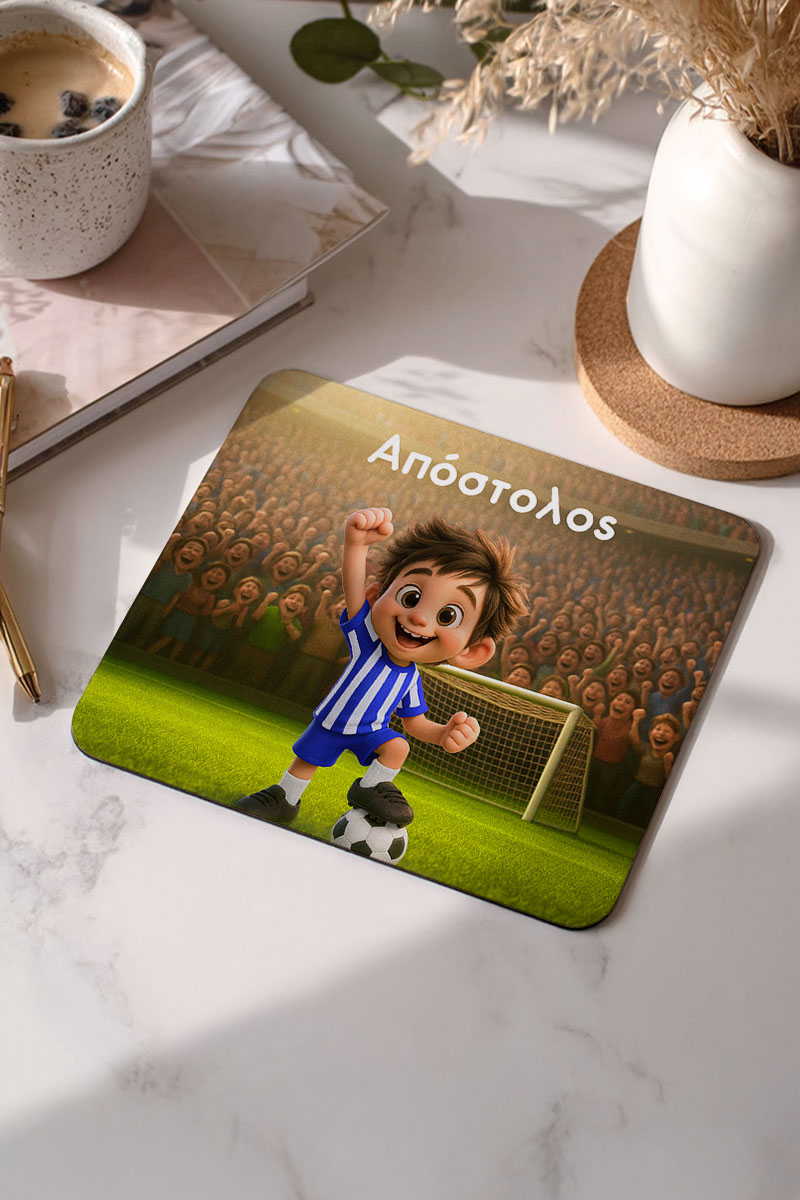 Προσωποποιημένο Mousepad για Αγόρι με Κυανόλευκο Παίχτη