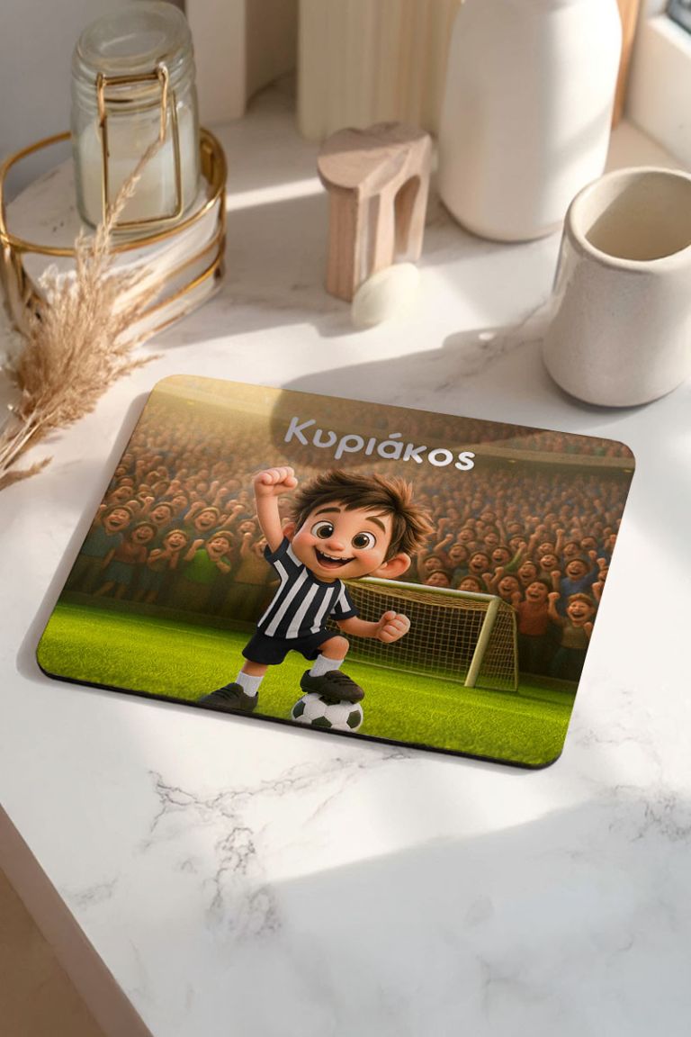 Προσωποποιημένο Mousepad για Αγόρι με Ασπρόμαυρο Παίχτη