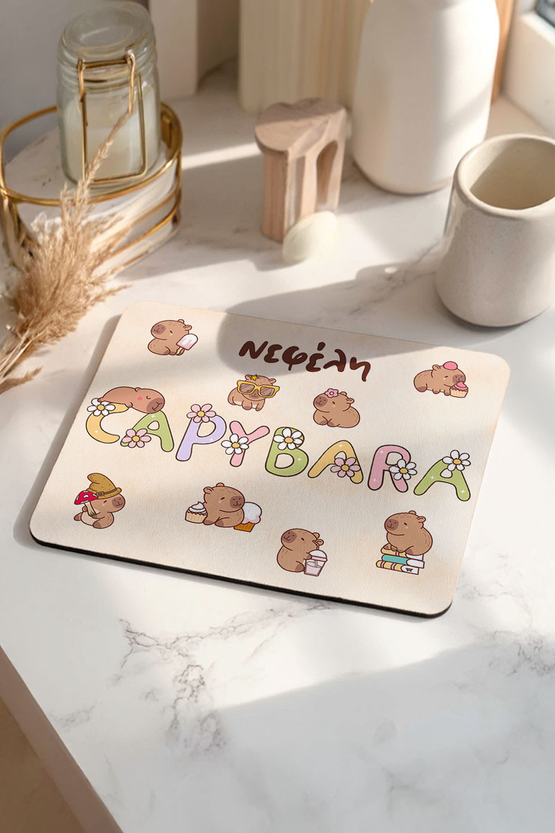 Mousepad Παιδικό για Κορίτσι, Προσωποποιημένο με Capybara