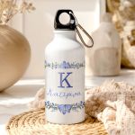 Παγούρι - Μπουκάλι Αλουμινένιο με Μπλε Λουλούδια