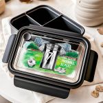 Μαύρο Παιδικό Δοχείο Φαγητού με Ασπρόμαυρη Φανέλα