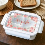 Παιδικό Δοχείο Φαγητού Λευκό – Lunch Box με Τριαντάφυλλα