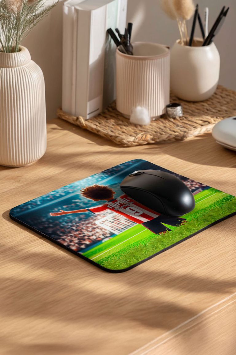 Mousepad για Παιδιά με Σχέδιο Ερυθρόλευκo Ποδοσφαιριστή