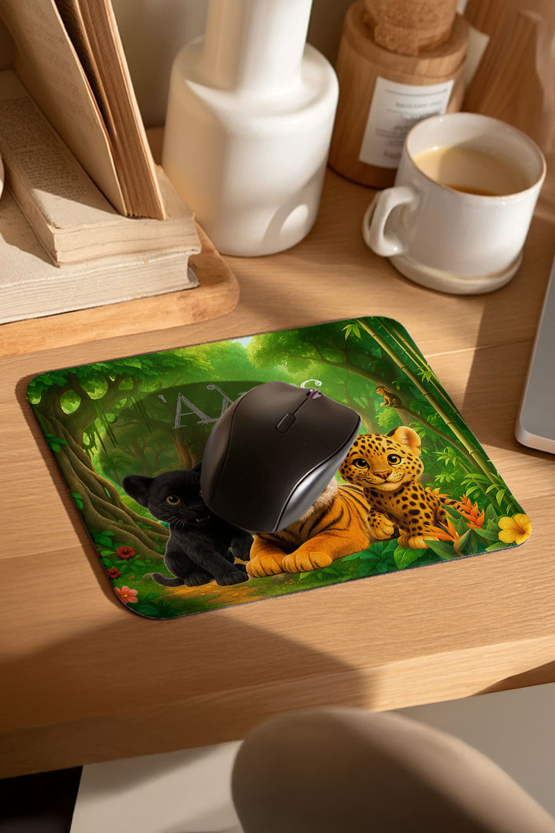 Παιδικό Mousepad για Αγόρι με Όνομα και Σχέδιο Τίγρεις