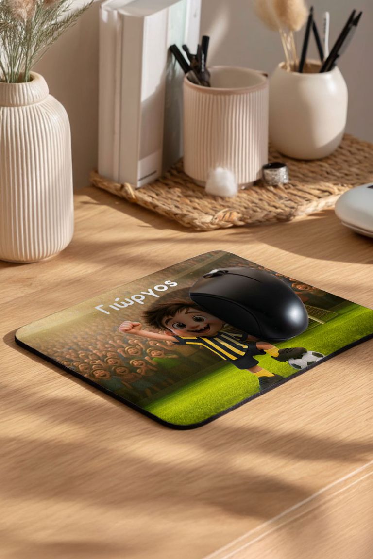 Προσωποποιημένο Mousepad για Αγόρι με Κιτρινόμαυρο Παίχτη