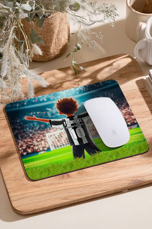 Mousepad για Παιδιά με Σχέδιο Ασπρόμαυρο Ποδοσφαιριστή