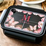 Παιδικό Δοχείο Φαγητού Μαύρο – Lunch Box με Πεταλούδες