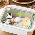 Παιδικό Δοχείο Φαγητού Λευκό – Lunch Box με Ζώα του Δάσους
