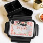 Παιδικό Δοχείο Φαγητού Μαύρο – Lunch Box με Τριαντάφυλλα