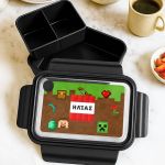 Δοχείο Φαγητού Παιδικό, Μαύρο με Σχέδιο Retro Gaming