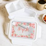Παιδικό Δοχείο Φαγητού Λευκό – Lunch Box με Τριαντάφυλλα