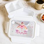 Παιδικό Δοχείο Φαγητού Λευκό – Lunch Box με Μπαλαρίνα