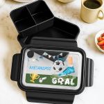 Παιδικό Δοχείο Φαγητού Μαύρο – Lunch Box με Ποδόσφαιρο