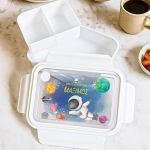 Δοχείο Φαγητού Παιδικό με Χώρισμα, Λευκό με Αστροναύτη