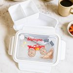 Παιδικό Δοχείο Φαγητού Λευκό – Lunch Box με Monster Truck