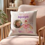 Μαξιλάρι Λινό Παιδικό με Φωτογραφία και Σχέδιο Μπαλαρίνα