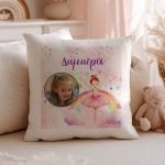 Μαξιλάρι Λινό Παιδικό με Φωτογραφία και Σχέδιο Μπαλαρίνα