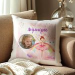 Μαξιλάρι Λινό Παιδικό με Φωτογραφία και Σχέδιο Μπαλαρίνα
