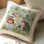Μαξιλάρι Λινό Παιδικό με Φωτογραφία και Σχέδιο Ζωάκια