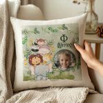 Μαξιλάρι Λινό Παιδικό με Φωτογραφία και Σχέδιο Ζωάκια