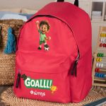 Σχολική Τσάντα Πλάτης Νηπιαγωγείου Κόκκινη με Ποδοσφαιριστή