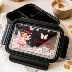 Δοχείο Φαγητού Παιδικό, Μαύρο με Σχέδιο Νεράιδα & Πεταλούδες