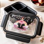 Παιδικό Δοχείο Φαγητού Μαύρο – Lunch Box με Μπαλαρίνα