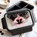 Παιδικό Δοχείο Φαγητού Μαύρο – Lunch Box με Μπαλαρίνα